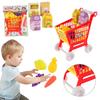 21 Pieces Grocery Store Cart Toys Interactive Play Set Play Kitchen Toy Birthday Gifts Role Play Toys for Food Fruit Vegetables