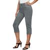 Женские джинсовые капри стрейч с эластичным поясом, модель pull-on, с функциональными карманами, для повседневной носки
