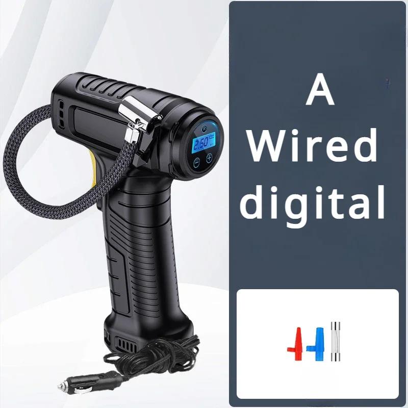 Портативный цифровой воздушный насос для автомобиля, велосипеда, мячей - 120 Вт ручной беспроводной/проводной надувной шинный насос