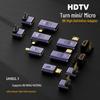 Адаптер HDTV (розетка) на Type-C Mini (вилка), поддержка UHD 8K2.1, с изгибом на стороне Type-C (вилка)