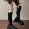 Autumn and Winter New Small Knight Boots Rear Zipper Thick-soled High Tube Elastic But Knee Boots Children