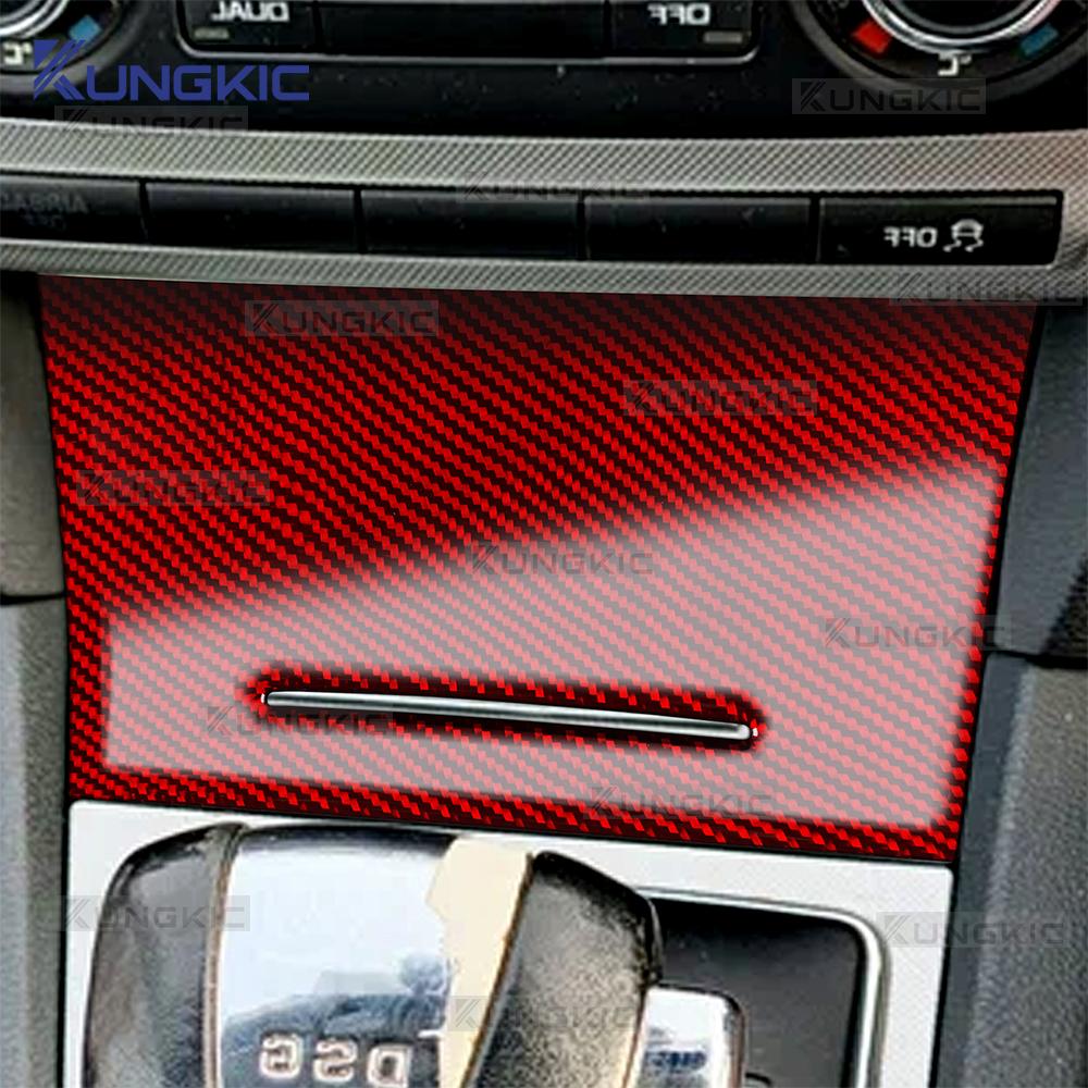Real Soft Carbon Fiber Gear Shift Area Ashtray Cover For Skoda Octavia 1z3 1z5 A5 2005 2006 2007 2008 2009 2010 2011 2012 2013