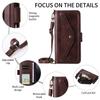 For Oukitel C59 Pro Leather Case Magnetic Closure Wallet Stand Phone Cover with Crossbody Strap