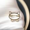 Cute Flash Diamond Cat Brooch For Men And Women, Japanese Anti-Light Corsage Ins Trendy Gender Pin Buckle Fixed Clothes Match