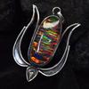 Natural Opal 53 Ct 925 Sterling Silver Oval Birthstone Pendant