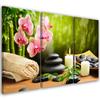 Three Piece Picture Canvas Print Zen Bamboo Stones Flowers