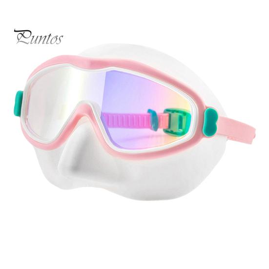 Kids Swim Goggles with Nose Cover Anti-Fog UV Protection Diving Face Guard Wide-Angle Lens No Leak Pool Goggles for Kids Age 3-15