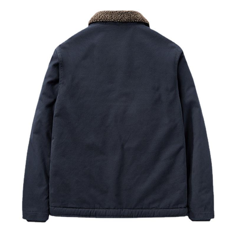 Winter Casual Men's Fleece Thickened Lapel Military Padded Jacket Loose Lamb Fleece Padded Jacket