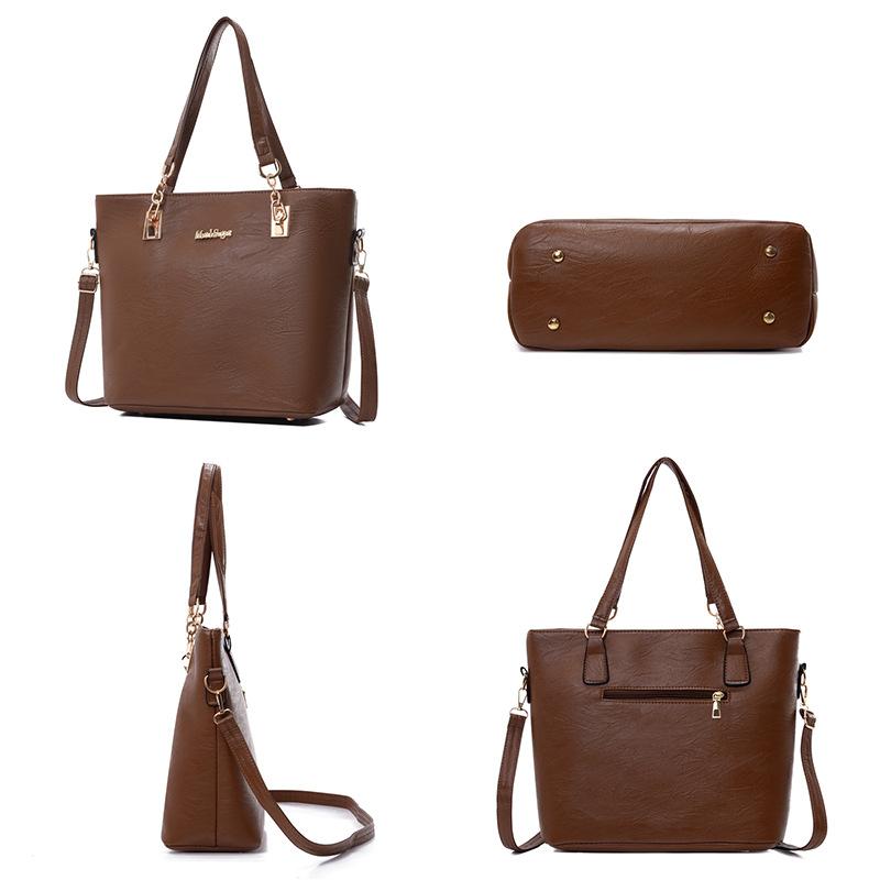 Women's Bag New Fashionable Six-piece Set, Mother and Child Bag Embossed Large-capacity Shoulder Portable Messenger Bag Fashionable