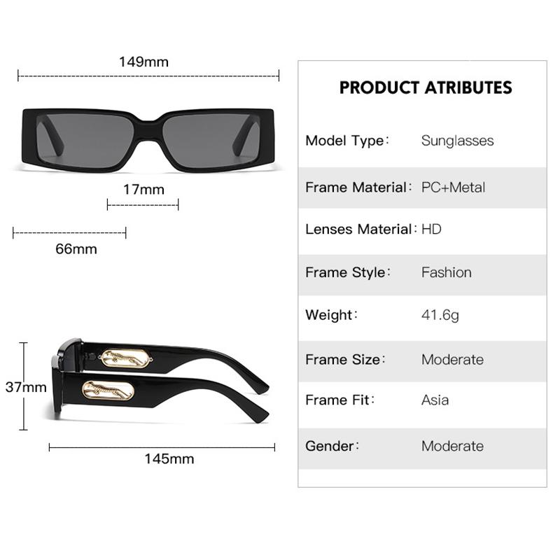 Luxury Brand Designer Square Small Frame Sunglasses Women Men Fashion Vintage Travel Leopard Head Sun Glasses For Female Uv400