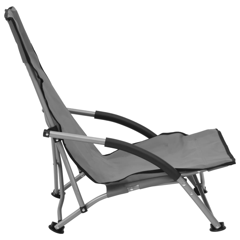 vidaXL Klappstühle, 2 Stück, grauer Stoff
