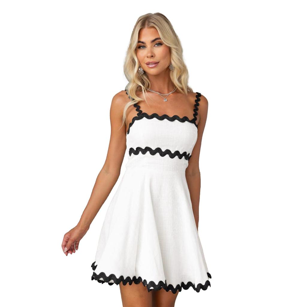 Женское весеннее платье без рукавов, однотонное, облегающее, на подтяжках, летнее, повседневное, А-силуэт, с открытой спиной, с высокой талией, короткие платья S-XL