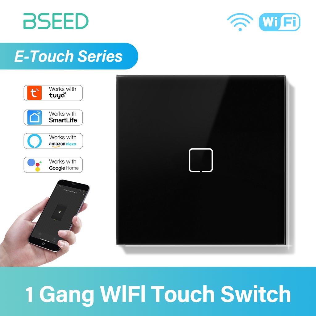 BSEED 1/2/3/4-клавишный WIFI сенсорный выключатель Стеклянный умный выключатель настенный Сенсорный экран Управление подсветкой Aleax Приложение Smart Life Серия E