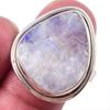Кольцо из стерлингового серебра 925 пробы с натуральным радужным лунным камнем ручной работы S.10 K1w98