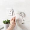 4Pcs Home Office Wall Adhesive Plastic Power Plug Socket Holder Hanger Hook