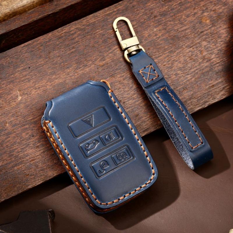 For Jaguar XJ XFL XF XE Range Rover Land Rover Discovery 5 Car Key Cover Handmade High End Leather Car Key Bag Accessory