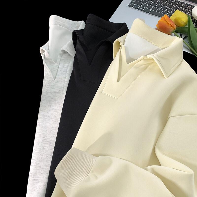 Весенний мужской свитер с лацканами большого размера