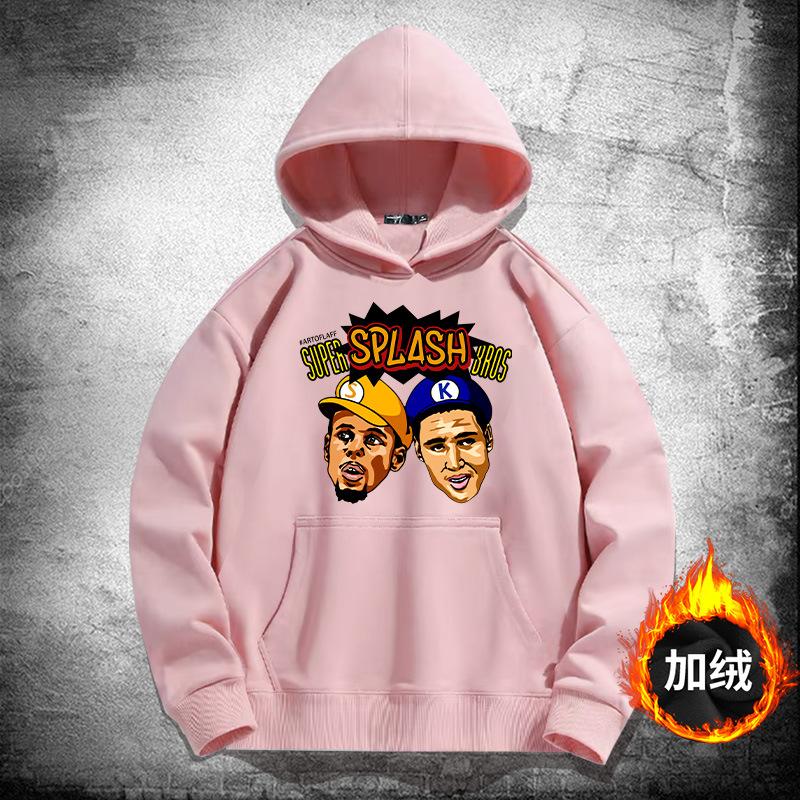 Warriors Splash Brothers hooded sweater men and women trendy basketball sports loose shoulder hoodie jacket