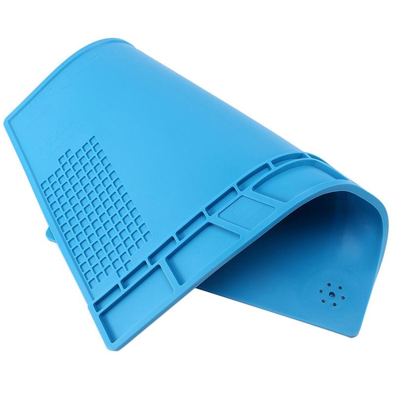 Мат силиконовый, термоустойчивый AIDA S-140, для ремонта техники и раскладки запчастей / 350x250 мм 