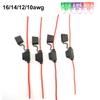 16/14/12/10AWG Waterproof Medium Auto Fuse Power Socket Holder Car Blade Standard Fuse Wire Cable 10A 20A 30A 50A Fuse