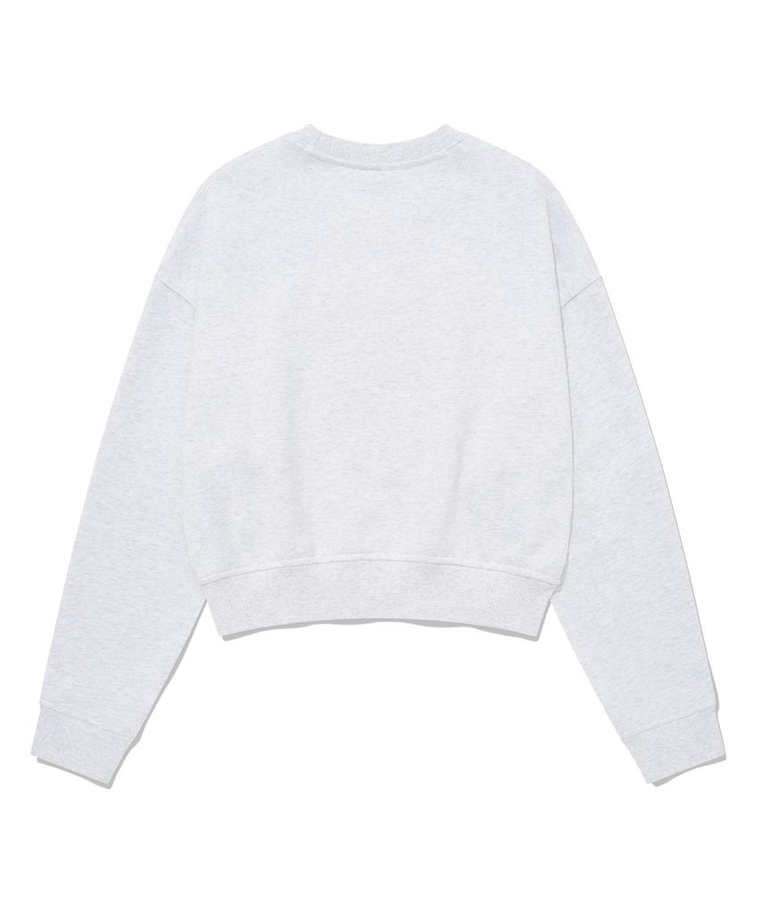 COVERNAT WOMAN Crop Cloverney Embroidered Sweatshirt Heather Gray