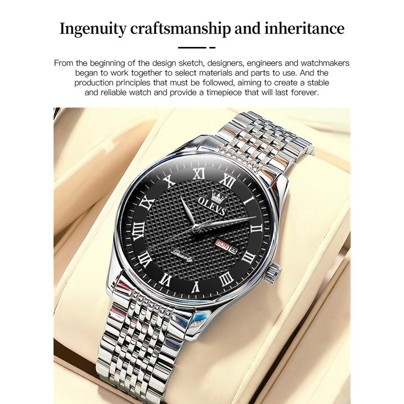 OLEVS 5562 с подарочной коробкой Roman Lelock Кварцевые часы Светящиеся мужские часы