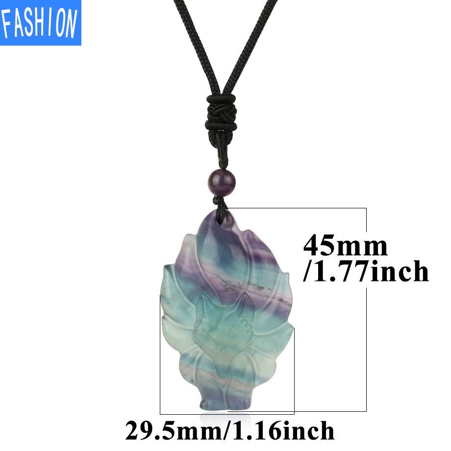 Ожерелье с подвеской в ​​форме лисы из полудрагоценного камня в виде животного