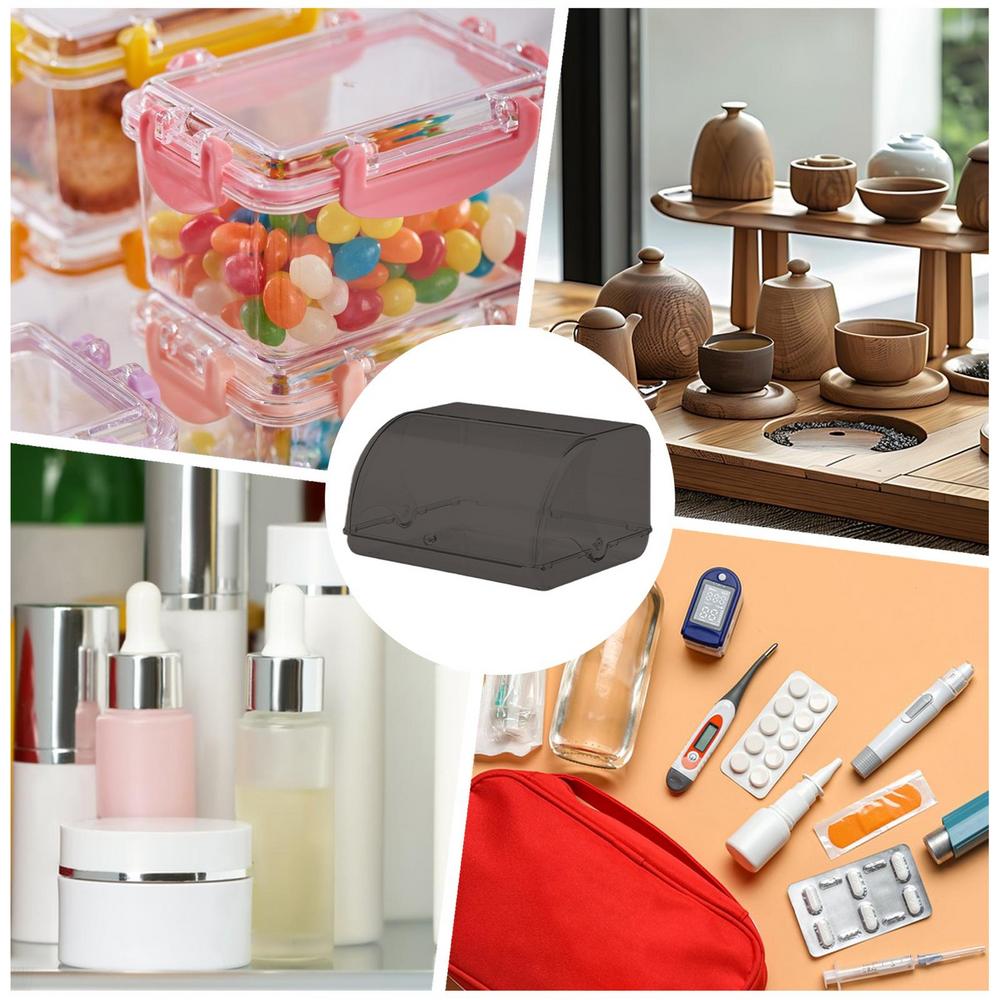 Bread Box For Kitchen Counter Bread Holder With Lid Makeup Organizer Desktop Storage Box For Homemade Bread Bagel Muffins Rolls