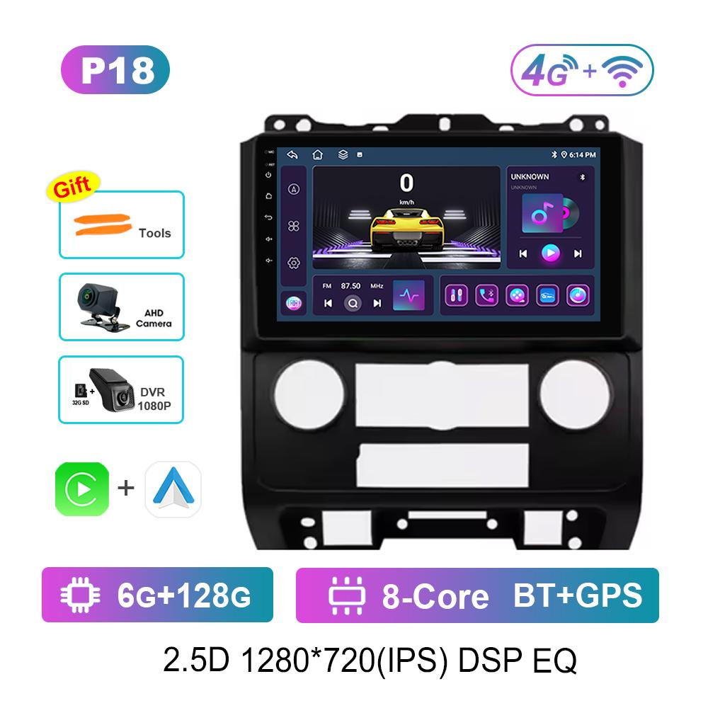 9'' Автомобильный видео мультимедийный плеер DSP Стерео для Ford Escape 2007 - 2012 Carplay ОС Android WiFi GPS 4G Bluetooth Разделенный экран