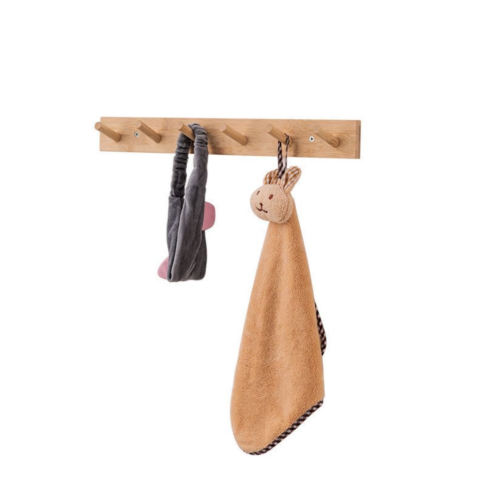 Wall Mounted Key Hook Rack Wooden Door Back Clothes Hook Sundries Storage Hook Housewarming Gift
