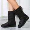 Snow Women Boots Flat Shoes Woman Warm Ladies Shoes Zipper Women's Boots Soft Comfortable Women's Winter Shoes Botas Mujer