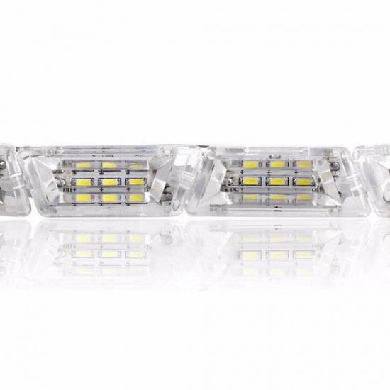 2X 14LED Switchback Car Flexible LED Strip Light DRL Sequential Turn Signal Lamp