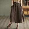 Women's Autumn Retro Elastic Waist Was Thin Mid-length Temperament A-line Skirt