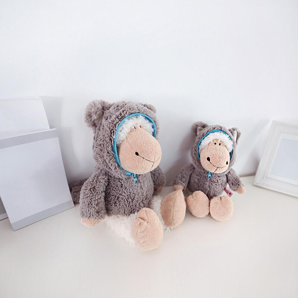 35 см плюшевая игрушка, обернутая в волчью шкуру и овечью ткань, кукольная подушка