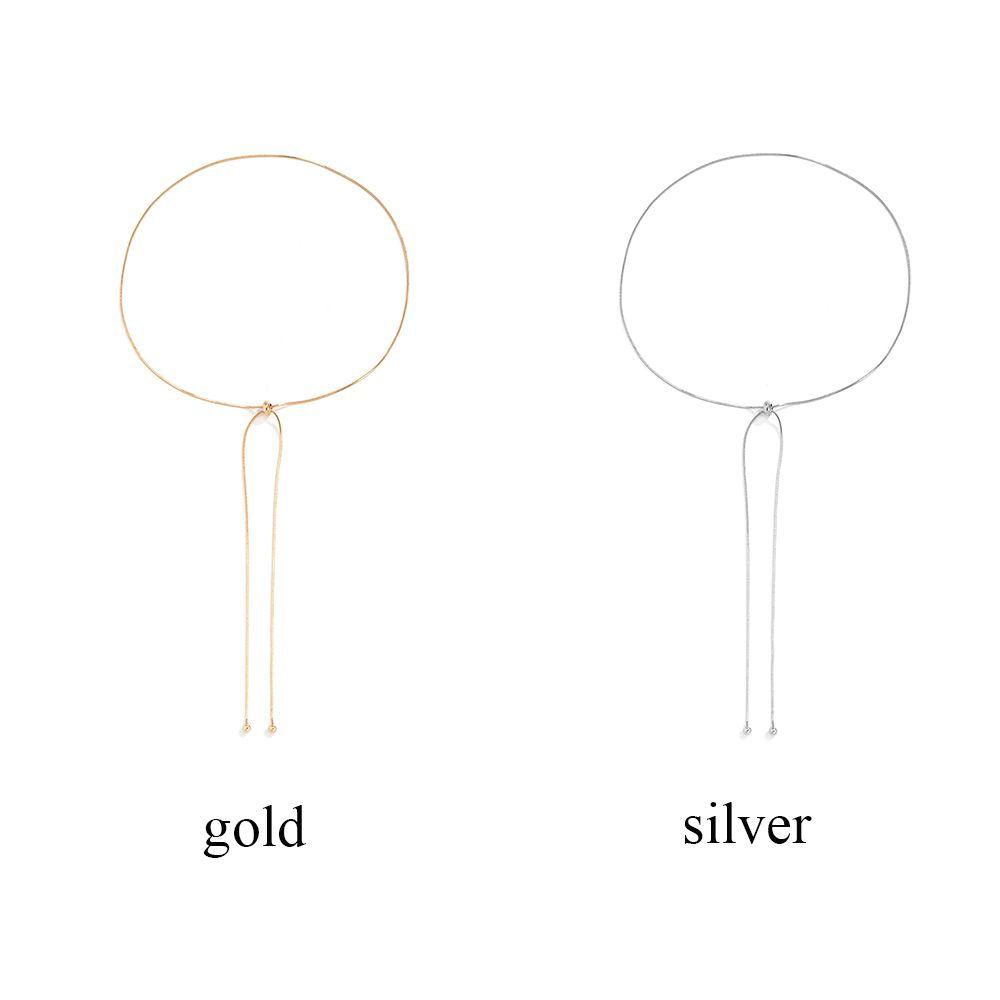 1pc Gifts with Ball Pendant Copper Snake Chain Fine Link on Neck Choker Tassel Necklace