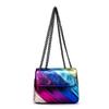 Elegant Kurt Geiger Rainbow Multi-color Shoulder Bag Fashionable Vintage Design With Chain Accents