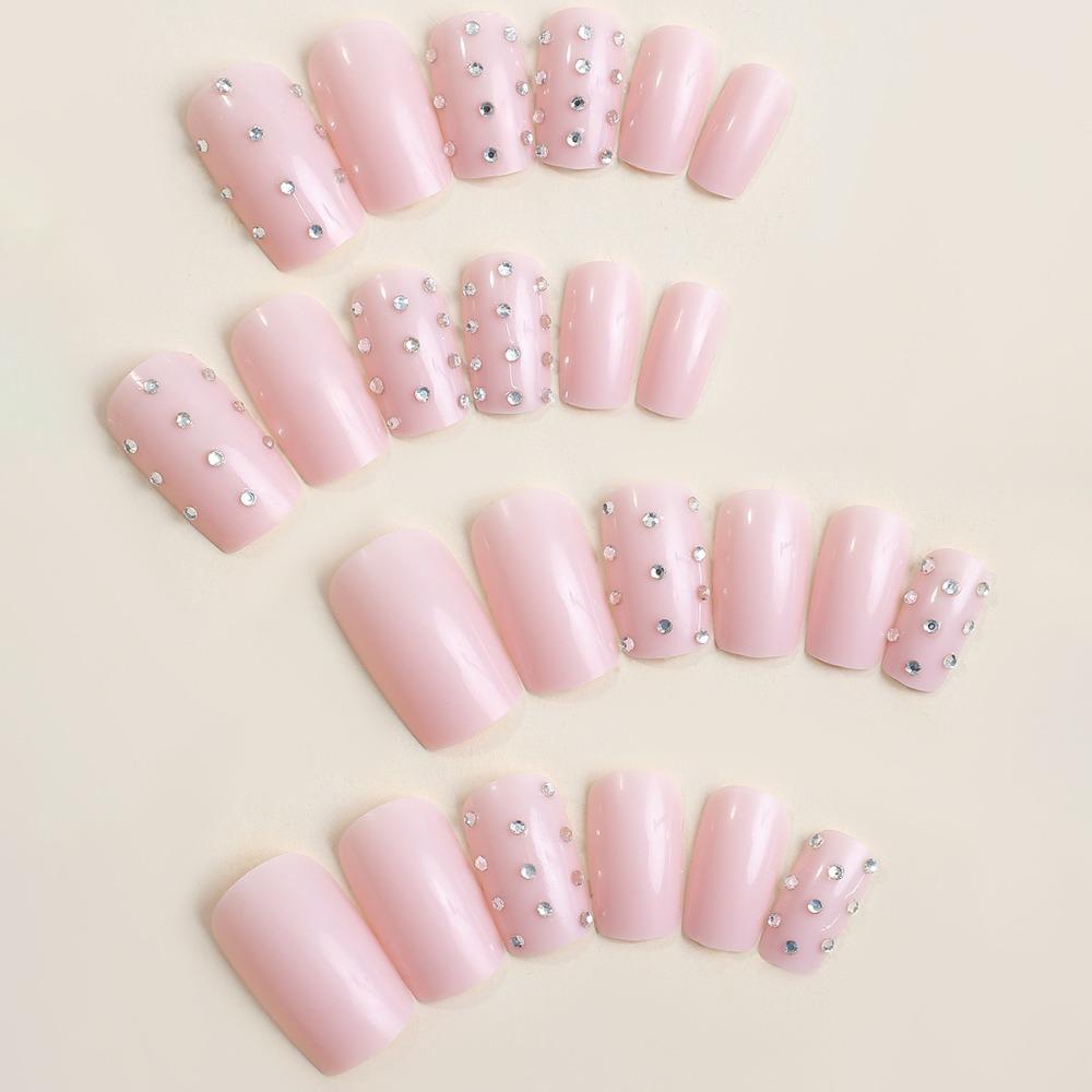 Носимый маникюр, французские накладные ногти, полное покрытие, пресс для ногтей, съемные накладные ногти для девочек