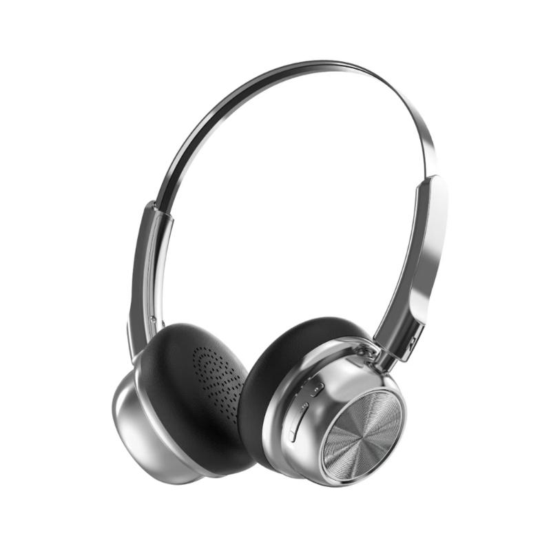 Ретро Стерео Металлические Беспроводные Совместимые с Bluetooth Hi-Fi Наушники Накладные С Регулируемым Оголовьем Долгое Время Работы от Батареи