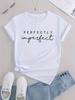 Chic and Comfortable Women's White T-Shirt with Simple Print Pattern