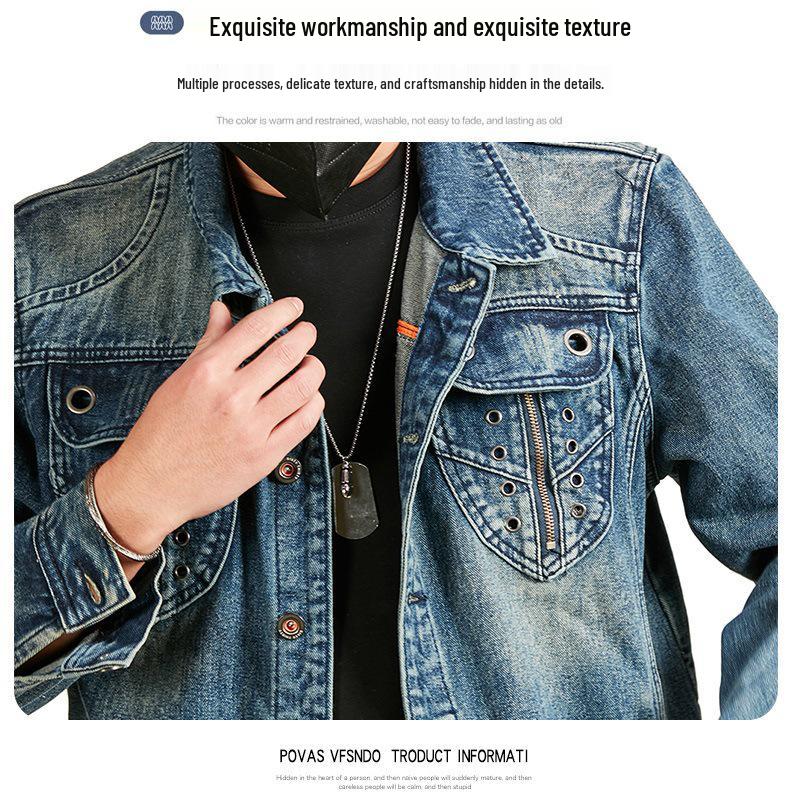 2025 Men's Retro Denim Jacket | American Vintage Style | Casual Outerwear