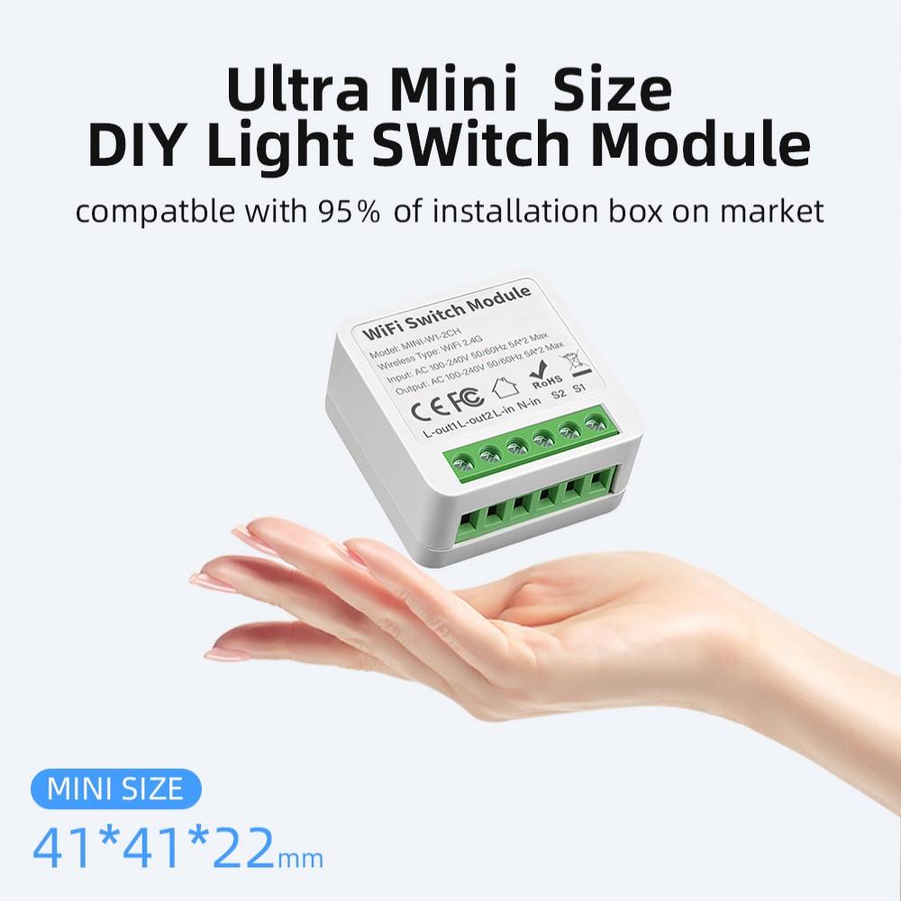 Tuya Mini 2/3/4 Gang Wifi Smart Switch 2 Way Module On Off Breaker Беспроводные удаленные голосовые переключатели для Google Home Alexa Alice