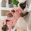 Cartoon Print Cat Recovery Suit Elastic Neck Back Bandage Breathable Cat Onesie Surgery Recovery Suit Female Cat Spay Recovery Suit