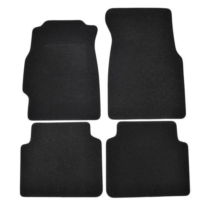 Tapis De Sol - Honda - Civic 1997-2001 - Velours Noir - 4 Pièces - Antidérapant Et Imperméable