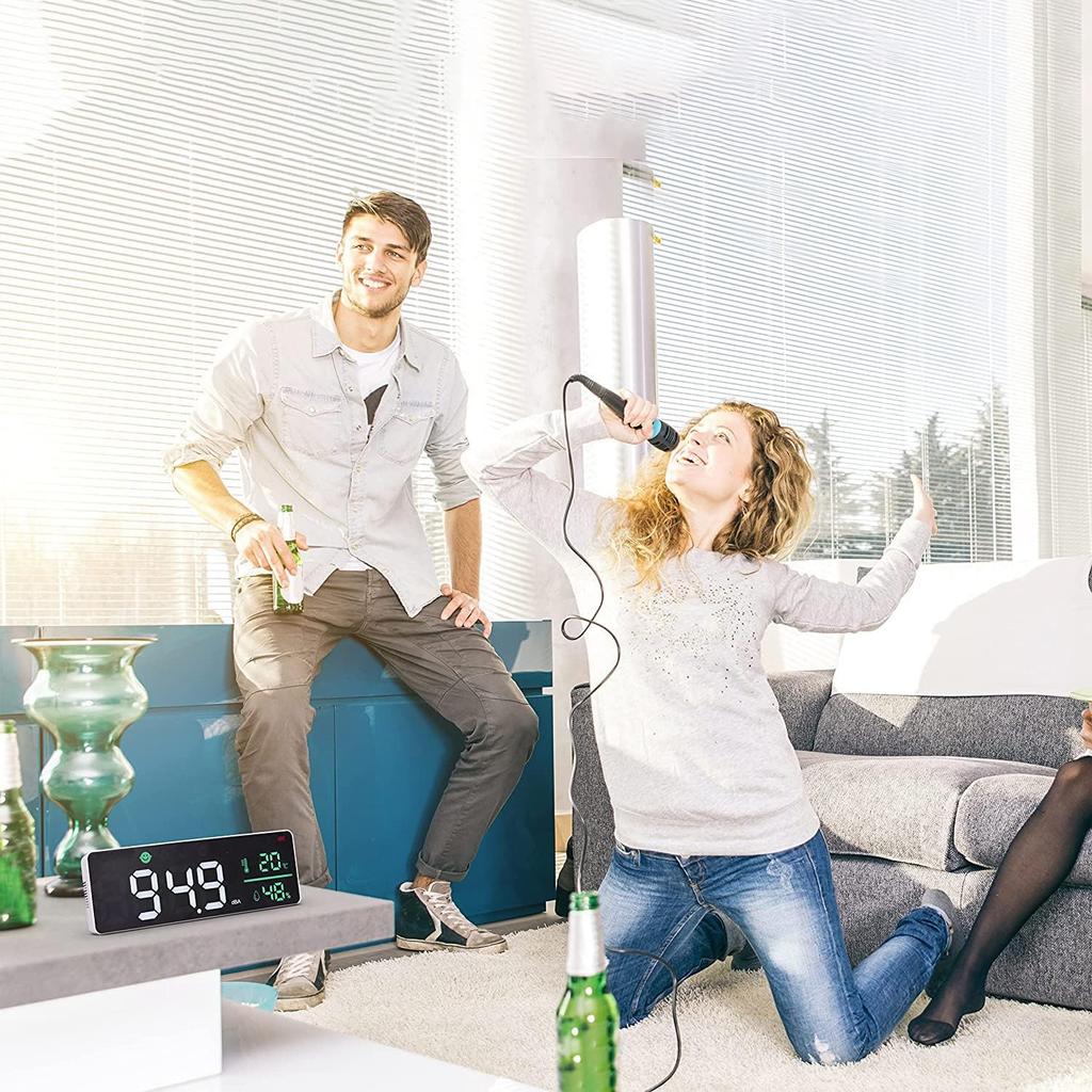 ANRIS Уровень звука Большой светодиодный диапазон измерения децибел и влажность Цифровой шум Уровень звука в классе Уровень звукового давления Децибелметр Метр,