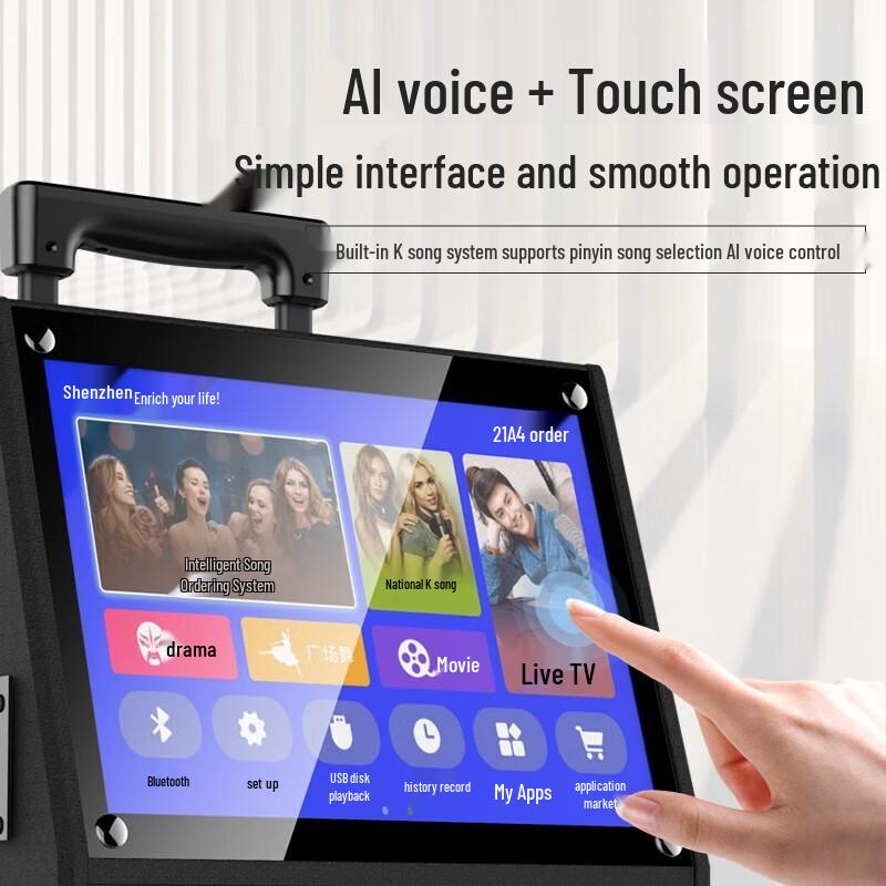 SANSUI Portable Karaoke Trolley Speaker System