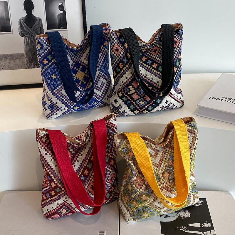 Этнический стиль сумочка женская мода ретро ручная сумка-ведро холщовая сумка для выхода универсальная ручная сумка для мелочи