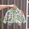 0-5 лет Детское пальто с длинными рукавами для мальчиков Повседневный топ с изображением динозавра из мультфильма Удобная одежда для маленьких мальчиков