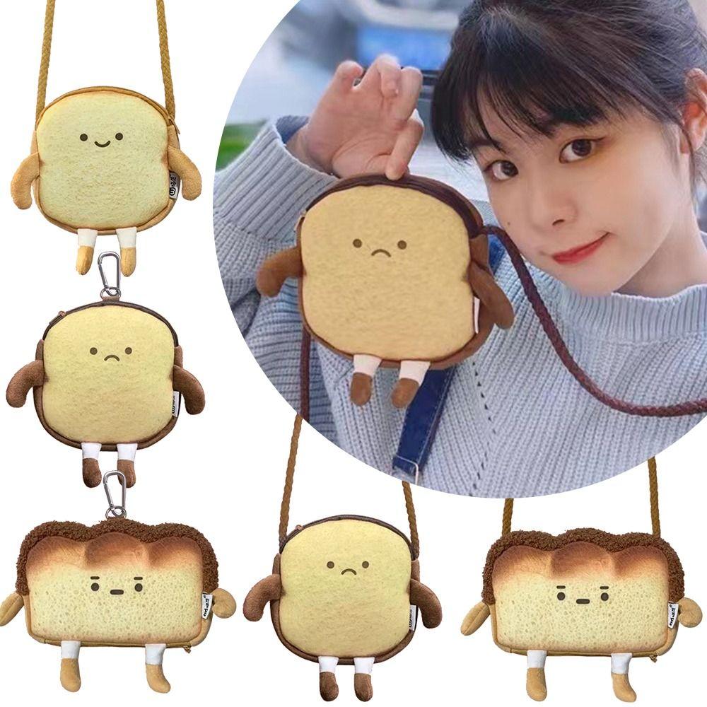 Чехол для школы, канцелярские сумки, мультяшный кошелек для тостов, сумка для монет, симпатичная повседневная сумка-тоут, держатель для карт