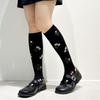 YELLOWSOCKS KNEE SOCKS BLACK FLOWER
