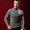 Fleece Heating Semi-turtleneck Bottoming Shirt Men's Long-sleeved T-shirt Top Thermal Underwear Silk Wool Autumn Clothes